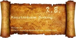 Kesztenbaum Bodony névjegykártya